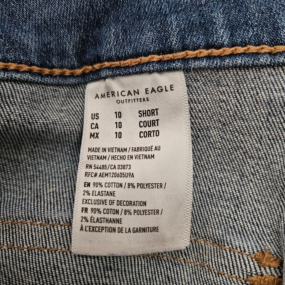 American Eagle AE Festival Flare Jeans Sz 10 Short Flaw - Picture 5 of 10